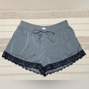 silky French girl clubcore baddie coquette lingerie inspired lace trim shorts